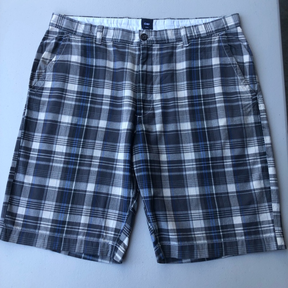 Banana Republic Men’s 38” Plaid Gray/Light Blue